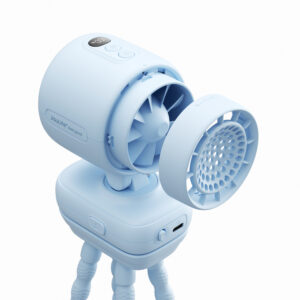 Jisulife Stroller Fan 4 5000mAh Mini ventiliatorius for Stroller with Flexible Tripod - mėlynos spalvos - Image 7