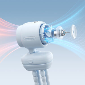 Jisulife Stroller Fan 4 5000mAh Mini ventiliatorius for Stroller with Flexible Tripod - mėlynos spalvos - Image 9