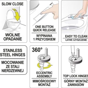FALA WC DANGTIS SU LĖTO NUSILEIDIMO MECHANIZMU 2in1 PP-D SU VAIKIŠKA SĖDYNE, NUIMAMAS - Image 2