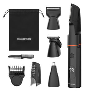 MAXGROOM LK-881 multifunctional trimmer with replaceable tips - juodos spalvos
