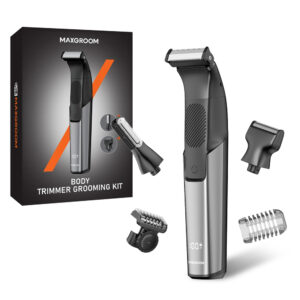 MAXGROOM M-319 multifunctional trimmer with replaceable tips - juodos spalvos