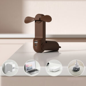 Jisulife Handheld Fan Life8 Plus nešiojamas USB ventiliatorius with Power Bank Function 4500mAh and Flashlight - rudos spalvos - Image 2