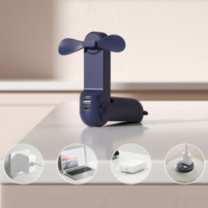 Jisulife Handheld Fan Life8 Mini nešiojamas USB ventiliatorius with Power Bank Function 2000mAh and Flashlight - mėlynos spalvos - Image 2