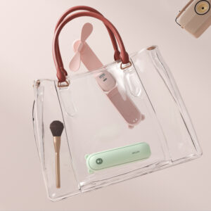 Jisulife Handheld Fan Life8 Mini nešiojamas USB ventiliatorius with 2000mAh Power Bank and Flashlight - žalios spalvos - Image 3