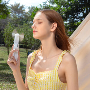 Jisulife Handheld Fan Life8 Mini nešiojamas USB ventiliatorius with 2000mAh Power Bank and Flashlight - baltos spalvos - Image 7