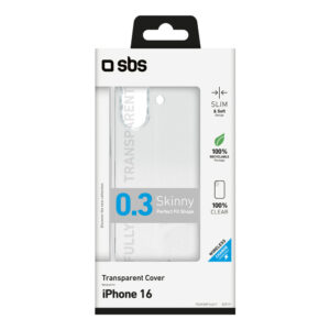 SBS Skinny dėklas skirtas Apple iPhone 16 - skaidrus - Image 2