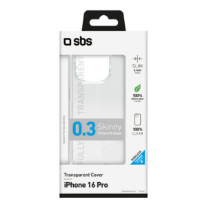 SBS Skinny dėklas skirtas Apple iPhone 16 Pro - skaidrus - Image 2