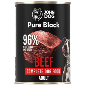 JOHN DOG Pure Black jautiena - drėgnas ėdalas šunims - 800g