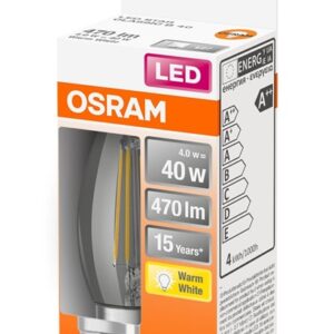 LEMPUTĖ OSRAM LED FILAMENTINĖ,B35, E27, 3.4/4W, 470LM, 2700K - Image 2