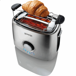 Gorenje | Toaster | T1000E | Power 1000 W | Number of slots 2 | Housing material  Metal | Stainless Steel - Image 3