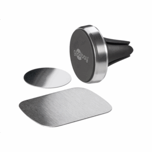 Goobay | Magnetic mount Metal Slim Design for smartphones (35mm) | 38685 | Black/Silver | Magnetic holder is suitable for almost every smartphone; Quick-Snap assembly technology for quick and easy use; Smart and almost invisible fastening option on the car's ventilation shaft; Is also perfect as a table stand for the smartphone - Image 4
