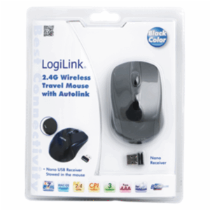Logilink | Maus optisch Funk 2.4 GHz | wireless | 2.4GH wireless mini mouse with autolink | Black - Image 3