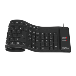 Logilink | Flexible waterproof Keyboard USB + PS/2 | ID0019A | Flexible keyboard | Wired | DE | Black - Image 2