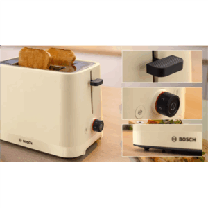 Bosch Compact Toaster | TAT3M127 MyMoment | Number of slots 2 | Housing material Plastic | Beige - Image 4