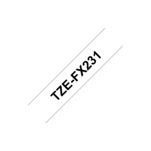 Etikečių juosta Brother TZe-FX231, 12 mm, juoda ant balto, 8 m - Image 4