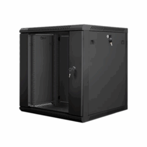 Lanberg | Rack cabinet 19" wall-mount 12U/600x600 (flat pack) with glass door | WF01-6612-10B | Black - Image 2