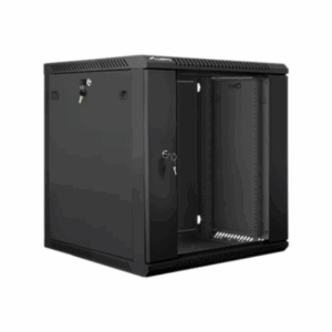 Lanberg | Rack cabinet 19" wall-mount 12U/600x600 (flat pack) with glass door | WF01-6612-10B | Black - Image 4