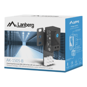 Lanberg Closed-loop thermostat 10A for rack cabinets with 19" ear and terminal block | AK-1505-B | Black - Image 6