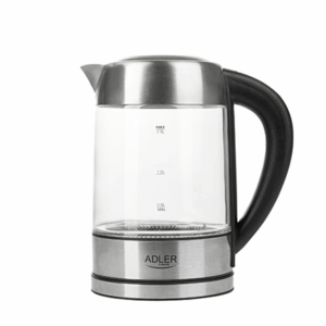 Adler | Kettle | AD 1247 | With electronic control | 1850 W | 1.7 L | Stainless steel/Glass | 360° rotational base | Stainless steel/Transparent - Image 5