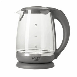 Adler | Kettle | AD 1286 | Standard | 2200 W | 2 L | Plastic/Glass | 360° rotational base | Grey - Image 6