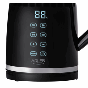Adler Kettle with LED display | AD 1350 | Electric | 2200 W | 1.7 L | Stainless Steel | 360° rotational base | Black - Image 4