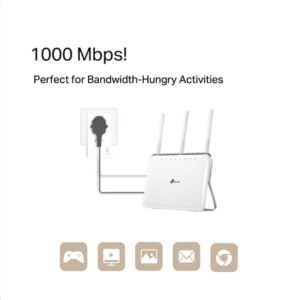 TP-LINK | AV1000 Gigabit Passthrough Powerline Adapter | TL-PA7017P | 1000 Mbit/s | Ethernet LAN (RJ-45) ports 1 | No Wi-Fi | Extra socket - Image 3