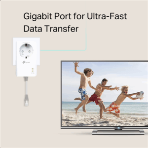 TP-LINK | AV1000 Gigabit Passthrough Powerline Adapter | TL-PA7017P | 1000 Mbit/s | Ethernet LAN (RJ-45) ports 1 | No Wi-Fi | Extra socket - Image 4