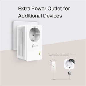 TP-LINK | AV1000 Gigabit Passthrough Powerline Adapter | TL-PA7017P | 1000 Mbit/s | Ethernet LAN (RJ-45) ports 1 | No Wi-Fi | Extra socket - Image 6