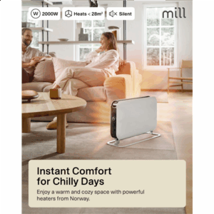 Mill | Heater | SG2000LED | Convection Heater | 2000 W | Number of power levels 3 | Suitable for rooms up to 5-20 m² | White - Image 15