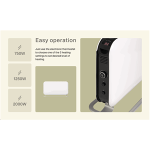 Mill | Heater | SG2000LED | Convection Heater | 2000 W | Number of power levels 3 | Suitable for rooms up to 5-20 m² | White - Image 16
