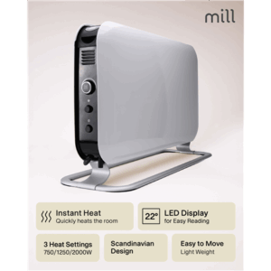 Mill | Heater | SG2000LED | Convection Heater | 2000 W | Number of power levels 3 | Suitable for rooms up to 5-20 m² | White - Image 17