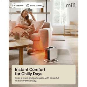 Mill | Heater | CUS1800MECWA | Fan heater | 1800 W | Number of power levels 2 | Suitable for rooms up to 10-30 m² | White - Image 15