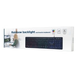 Gembird | "Rainbow" Backlight Multimedia Keyboard | KB-UML-02 | Keyboard | Wired | US | N/A | Black - Image 3