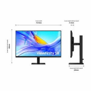 LCD Monitor|SAMSUNG|32"|4K|Panel VA|3840x2160|16:9|60Hz|5 ms|Swivel|Pivot|Height adjustable|Tilt|Colour Black|LS32D800UAUXEN - Image 15