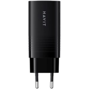 Havit UC20 - GaN 65 W trijų prievadų kelioninis įkroviklis, juodas - Image 3
