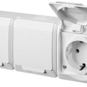 Trivietis kištukinis lizdas ELEKTRO-PLAST HERMES, IP44 - Image 2