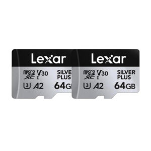 Set of 2 Lexar High-Performance Silver Plus microSDXC 2x64GB memory cards + adapter - Image 2