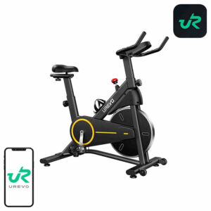 UREVO T1 exercise bike juodos spalvos ir geltonos spalvos