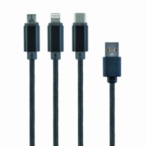 CABLE USB CHARGING 3IN1 1M/BLACK CC-USB2-AM31-1M GEMBIRD