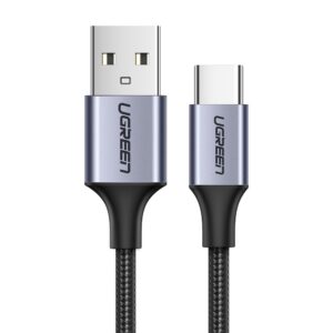 Ugreen US288 60125 USB-A / USB-C QC 3.0 3A 0.5m kabelis - pilkos spalvos