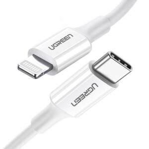 Ugreen US171 Lightning - USB-C MFi PD kabelis 20W 480Mb/s 1m - baltos spalvos
