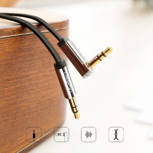 Ugreen flat kabelis AUX audio kabelis 3.5 mm mini jack 2m silver (10599) - Image 2