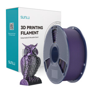 Sunlu PLA+ Silk Dual Color Filament juodos spalvos and Purple