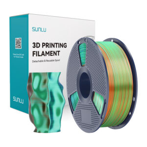 Sunlu PLA+ Silk Tri-Color Filament orange, blue, and green