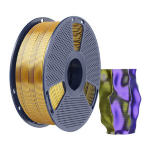 Sunlu PLA+ Silk Tri-Color Filament juodos spalvos, Gold, and Purple - Image 2