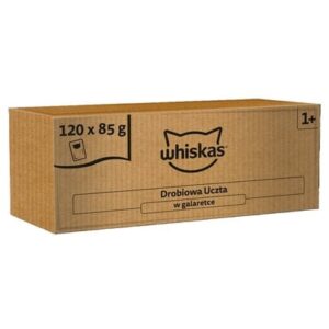 WHISKAS Adult Poultry Feast 120x85 g visavertis šlapias maistas suaugusiems katėms želė