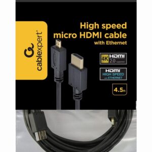 CABLE HDMI-MICRO HDMI 4.5M/V.2.0 BLK CC-HDMID-15 GEMBIRD
