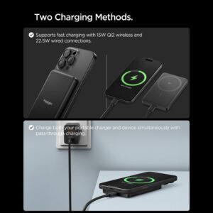 Spigen EA2205MQ ESSENTIAL MagSafe išrorinė baterija 5000MAH 22.5W QI2 JUODA - Image 6