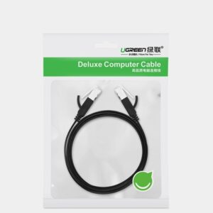 Ugreen flat kabelis internet network kabelis Ethernet patch cord RJ45 Cat 6 UTP 1000 Mbps 2 m juodos spalvos (50185) - Image 5