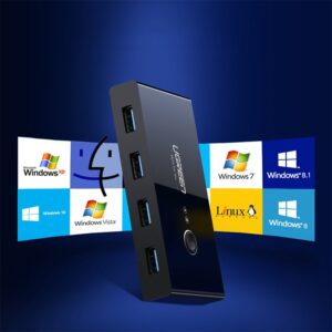 Ugreen switch box HUB switch 4x USB 3.2 Gen 1 USB splitter for two computers juodos spalvos (US216 30768) - Image 4